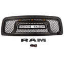 Black Front Grille for 2013 2014 2015 2016 2017 2018 Dodge RAM 1500 Rebel Style Grill with Letters and LED Lights