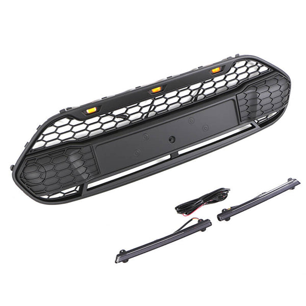 Raptor Style Grille for 2014 2015 2016 2017 2018 Ford Transit (US Version) Front Grill with Letters and LED Lights