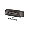 Black Front Grille for 2006 2007 2008 Dodge RAM 1500 Grill, Rebel Style with Letters & Lights