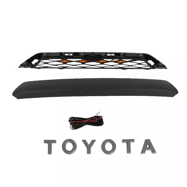 Front Grille for 2014 2015 2016 2017 2018 2019 5th Gen Toyota 4Runner Grill with Letters and LED Lights