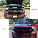 Front Grille Compatible with 2018 2019 2020 Ford F150 Grill Raptor Style Grill with Letters and LEDs Black