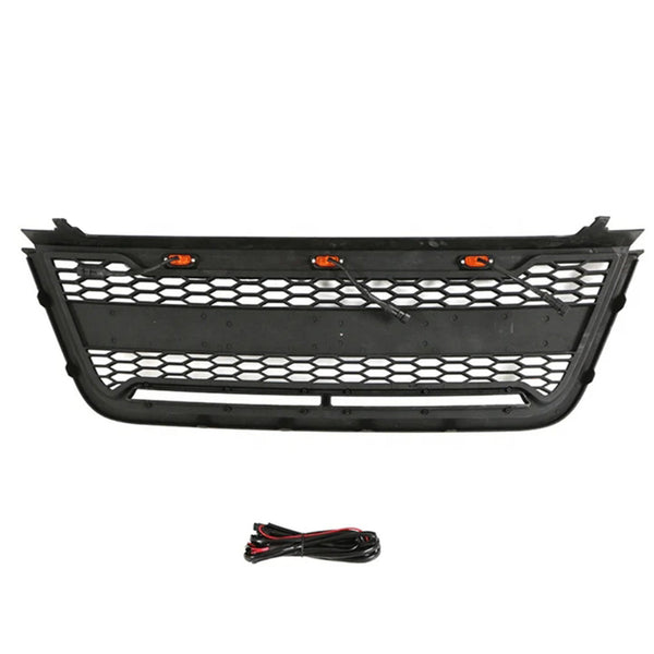 Front Grille for 2003 2004 2005 2006 Ford Expedition Grill with Letters and LEDs Matte Black