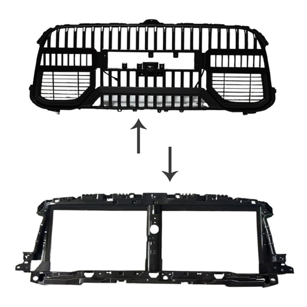 Black Front Bumper Grille for 2020 2021 2022 2023 2024 Ram 2500 3500 Grill with Letters and Base Bracket Change to 2026 style