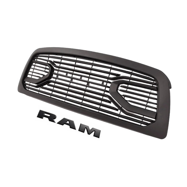 Front Grille Fit For 2009 2010 2011 2012 Dodge RAM 1500 Grill, Big Horn Style with Letters and LED Lights