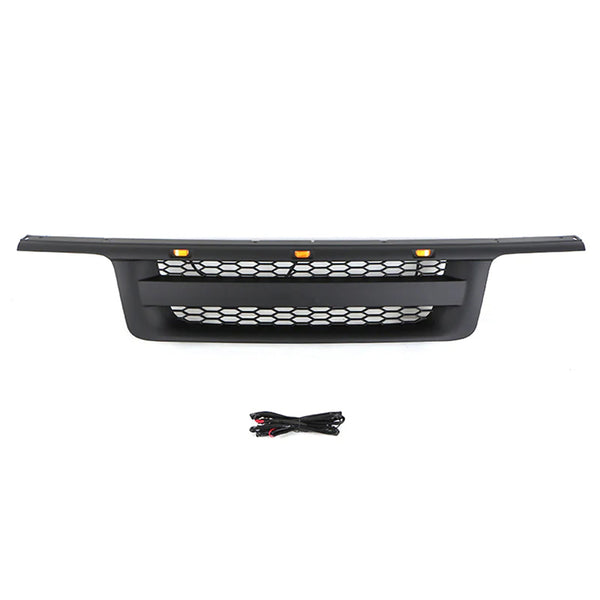 Front Grille Compatible with 1995 1996 1997 Ford Ranger Raptor Style Grill with Letters and LED Lights