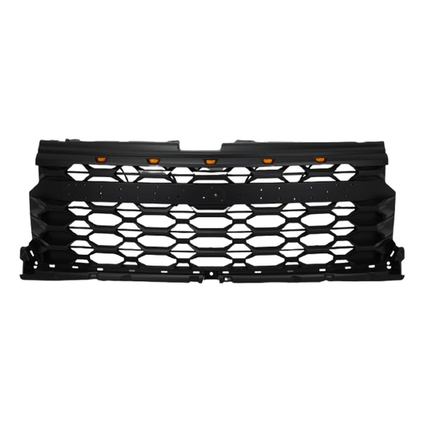Black Front Grille Fit for 2022 2023 2024 Chevrolet Chevy Silverado 1500 Grill with 5 LED Lights and Letters
