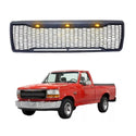 Black Raptor Style Grille For 1992 1993 1994 1995 1996 Ford F150 Bronco Grill with Letters and Lights