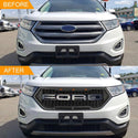 Front Grille Fit for 2016 2017 2018 Ford edge Raptor Style Grill with Letters and LED Lights Matte Black