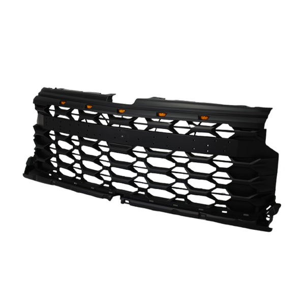 Black Front Grille Fit for 2022 2023 2024 Chevrolet Chevy Silverado 1500 Grill with 5 LED Lights and Letters