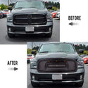 Black Front Grille for 2013 2014 2015 2016 2017 2018 Dodge RAM 1500 Rebel Style Grill with Letters and LED Lights
