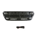 Front Grille Compatible with 2001 2002 2003 Ford Ranger Raptor Style Grill with Letters and LED Lights