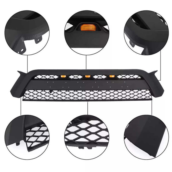 Front Grille Compatible with 2010 2011 2012 2013 5th Gen Toyota 4Runner Grill with Letters and LED Lights