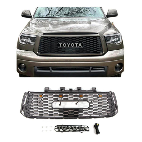 Front Grille Compatible with 2nd Gen 2010 2011 2012 2013 Toyota Tundra Front Bumper Grill Insert Black Mesh