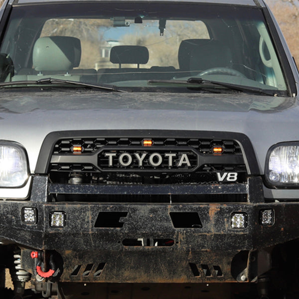 Black Front TRD Grille Fit For 2005 2006 2007 1st Gen Toyota Sequoia Grill With Emblem And Lights
