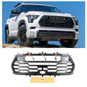 Front Bumper Grille for 2022 2023 2024 2025 3rd Gen Toyota Sequoia TRD PRO Style Grill with Badge and LEDs
