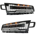 Front Grille Compatible with 2018 2019 2020 2021 Ford Expedition Grill with Letters and LEDs Matte Black