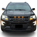 Raptor Style Front Grille for 2016 2017 2018 Ford Explorer Models Black Grill with Letters and LEDs