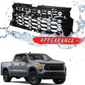 Black Front Grille Fit for 2022 2023 2024 Chevrolet Chevy Silverado 1500 Grill with 5 LED Lights and Letters