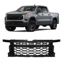 Black Front Grille Fit for 2022 2023 2024 Chevrolet Chevy Silverado 1500 Grill with 5 LED Lights and Letters