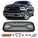 Big Horn Style Front Grille Fit For 2013 2014 2015 2016 2017 2018 Dodge RAM 1500 Grill with Letters and LED Lights