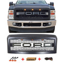 Front Grille Fit for 2008 2009 2010 Ford F250 F350 F450 Grill Super Duty Raptor Style Grill with Letters and LEDs