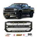 Grille Compatible with 2016 2017 2018 Chevrolet Silverado 1500 Front Grill with Side Lights and Letters