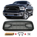 Black Front Grille Fit For 2013 2014 2015 2016 2017 2018 Dodge RAM 1500 Grill Big Horn Style With Letters