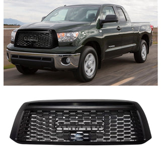 Black Front Bumper Grille for 2nd Gen 2010 2011 2012 2013 Toyota Tundra Grill TRD Pro Style with frame and Letters