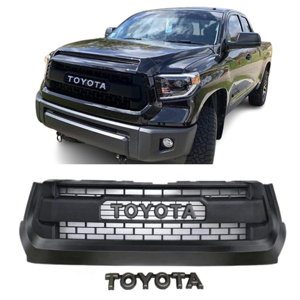 Front Grille for 2014 2015 2016 2017 2018 2019 2nd Gen Toyota Tundra TRO Pro Style Grill with Emblem