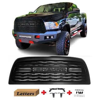 LTD Style Grille for 2013 2014 2015 2016 2017 2018 Dodge RAM 2500/3500 Limited Style Grill Matte Black with Letters