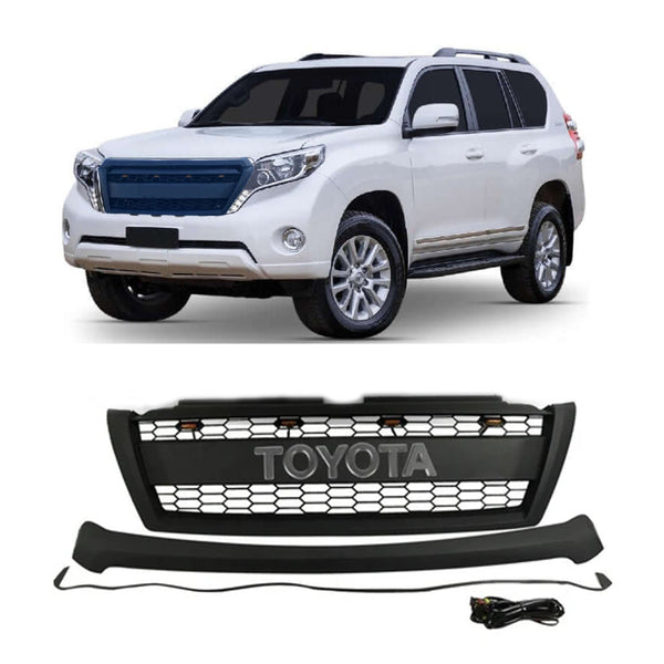 Grille for 2015 2016 2017 2018 Toyota Land Cruiser Grill Prado FJ150 Grill With LED Lights and Emblem