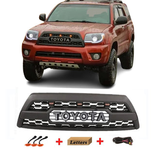 TRD Pro Style Front Grille For 2006 2007 2008 2009 4th Gen Toyota 4Runner Grill W/ Letters Led Lights