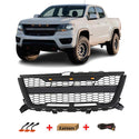 Front Grille Compatible with 2016 2017 2018 2019 2020 Chevrolet Chevy Colorado Grill with Letters and LED Lights Matte Black