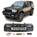 Black TRD PRO Front Grille For 1996 1997 1998 1999 2000 2001 2002 3rd Gen Toyota 4Runner Grill W/ Letters Led Lights