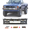 Front Grille for 1st Gen 1987 1988 1989 Toyota 4runner Matte Black Grill with Emblem and Led Lights