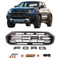 Grille for 2019 2020 2021 2022 2023 Ford Ranger Raptor Style Grill with Letters and Lights