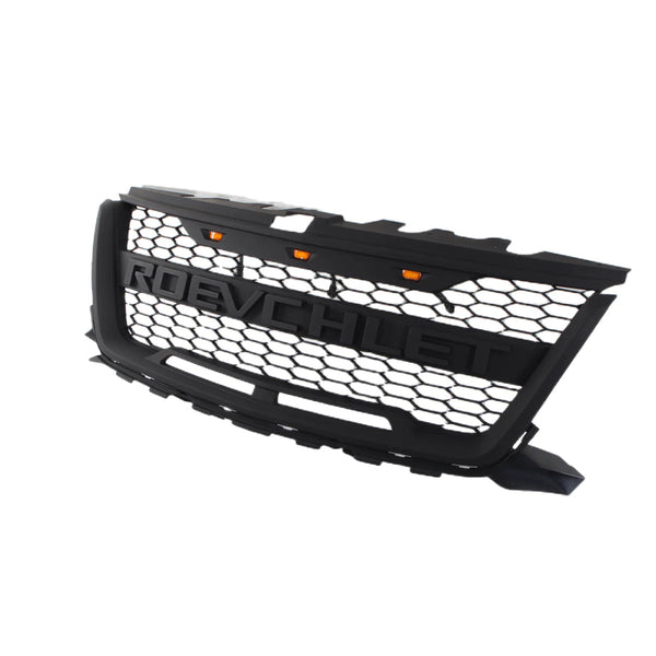 Front Grille for 2016 2017 2018 2019 2020 Chevrolet Chevy Colorado Raptor Style Grill with Letters and LED Lights Matte Black