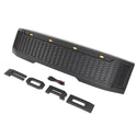 Front Grille Fit for Ford F150 F-150 Lightning 2023 2024 2025 Black Upper Grill with LED Lights and Letters