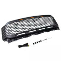 Raptor Style Front Grille Fit for 2021 2022 2023 Ford F150 Aftermarket Grill with Letters and 3 Led Lights