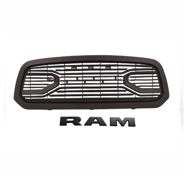 Big Horn Style Front Grille Fit For 2013 2014 2015 2016 2017 2018 Dodge RAM 1500 Grill with Letters and LED Lights