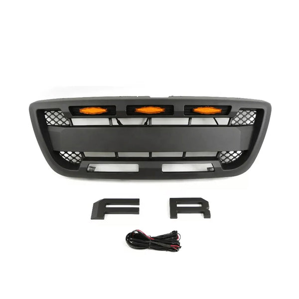 Front Grille Compatible with 1998 1999 2000 Ford Ranger Raptor Style Grill with Letters and Lights