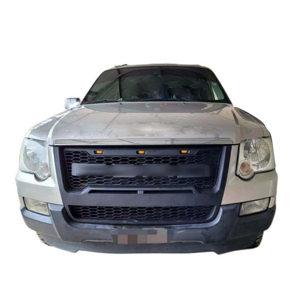 Front Grille Compatible with 2006 2007 2008 2009 2010 Raptor Style Ford Explorer/Sport Trac Models Black Grill