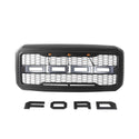 Front Grille Fit for 2011 2012 2013 2014 2015 2016 Ford F250 F350 F450 Grill Super Duty Raptor Style Grill with Letters and LEDs