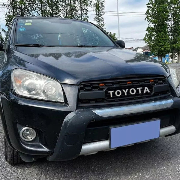 Front Grille for 2009 2010 2011 2012 Toyota RAV4 3rd Gen TRD PRO Grill with Badge & LED Lights