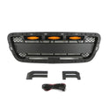 Front Grille Compatible with 2001 2002 2003 Ford Ranger Raptor Style Grill with Letters and LED Lights