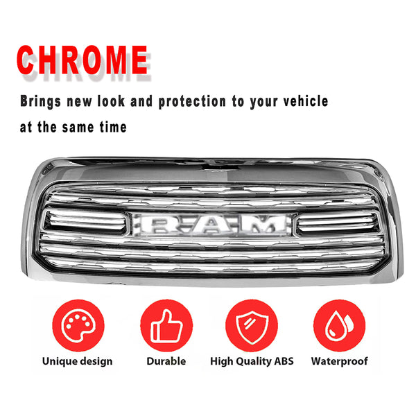 LTD Style Chrome Grille for 2013 2014 2015 2016 2017 2018 Dodge RAM 2500/3500 Limited Style Grill with Letters