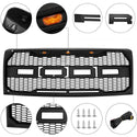 Aftermarket Front Grille for 2009 2010 2011 2012 2013 2014 Ford F150 Raptor Style Grill with Letters and LEDs