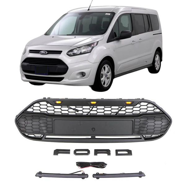 Raptor Style Grille for 2014 2015 2016 2017 2018 Ford Transit (US Version) Front Grill with Letters and LED Lights