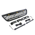 Raptor Style Front Grille for 2002 2003 2004 2005 Ford Explorer/Sport Trac Models Black Grill with Letters and LEDs