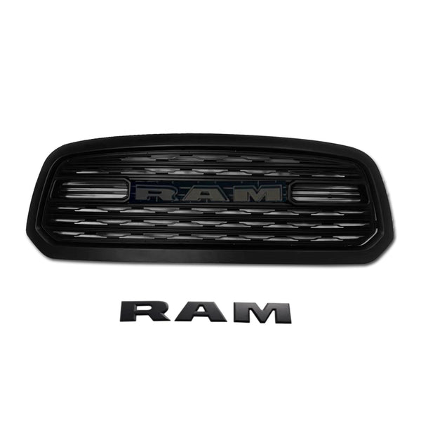 LTD Grille for 2013 2014 2015 2016 2017 2018 Dodge Ram 1500 Limited Style Grill Matte Black with Letters